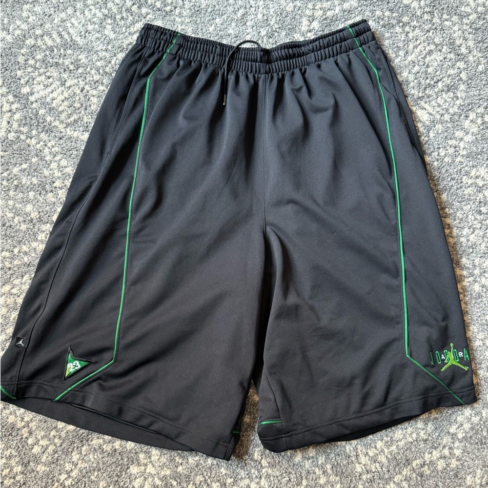 Jordan Black and Green Athletic Shorts